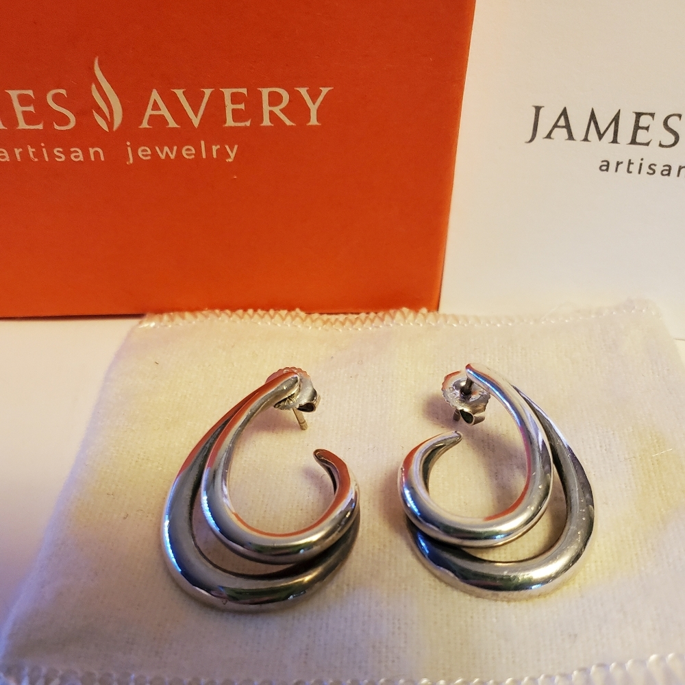 James Avery Retired Double Curl Ear Posts - image 6